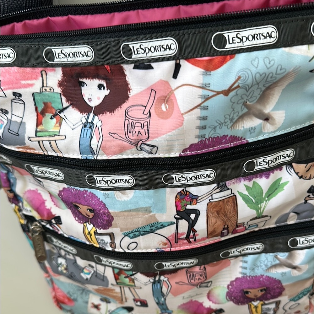 Lesportsac Black Crossbody / shoulder Bag with Multi-Compartment Design - Picture 3 of 7